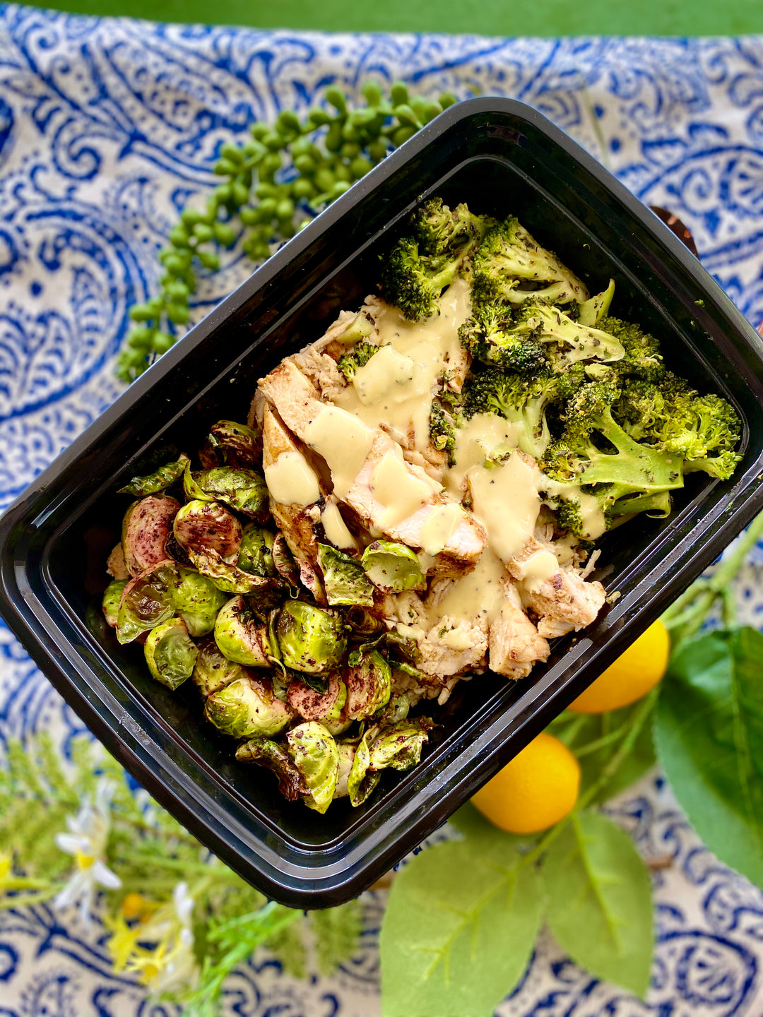 Caesar Aioli Grilled Chicken w/ Roasted Brussels (low carb, paleo)