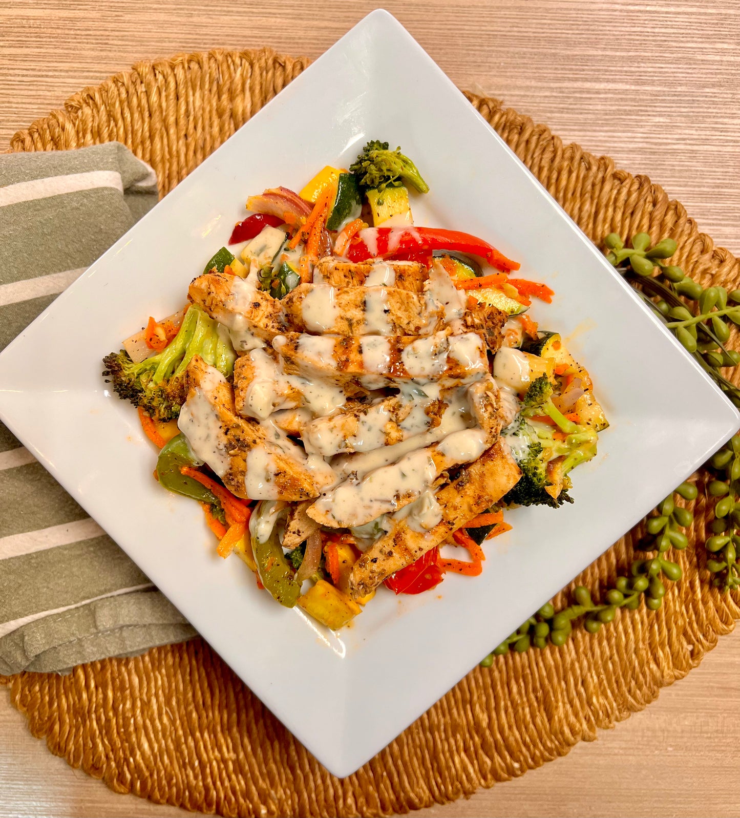 Chef Andrews Special: Rustic Chicken Primavera w/ Garlic Sauce