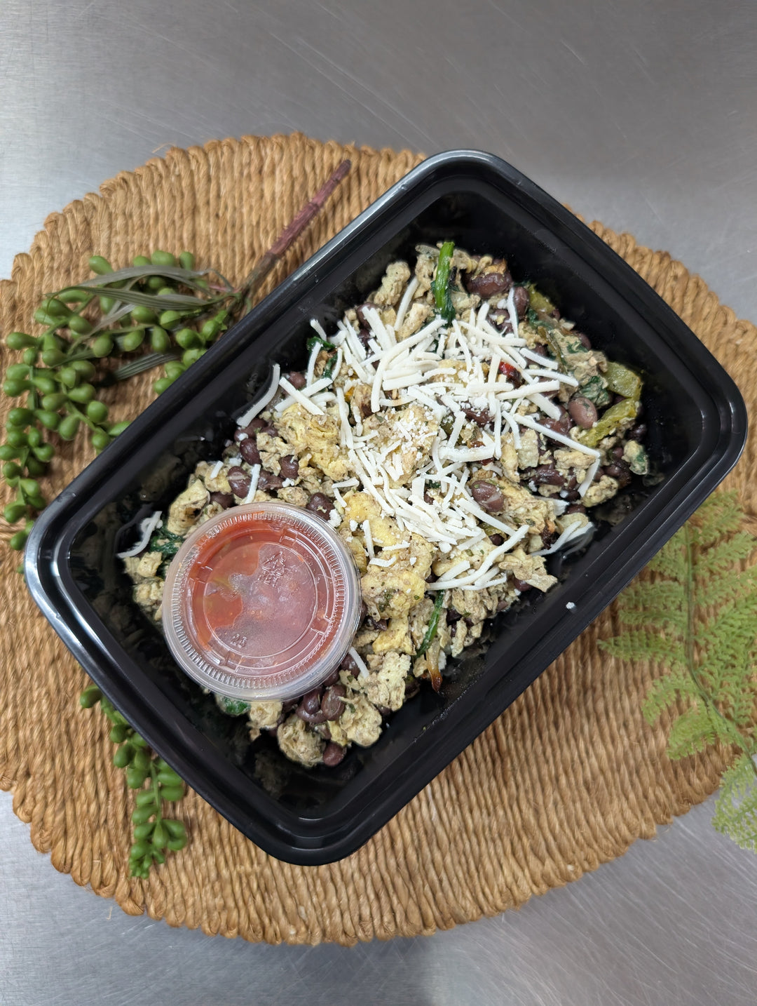 Breakfast Burrito Bowl w/ Salsa Cup (low carb, paleo, whole 30)