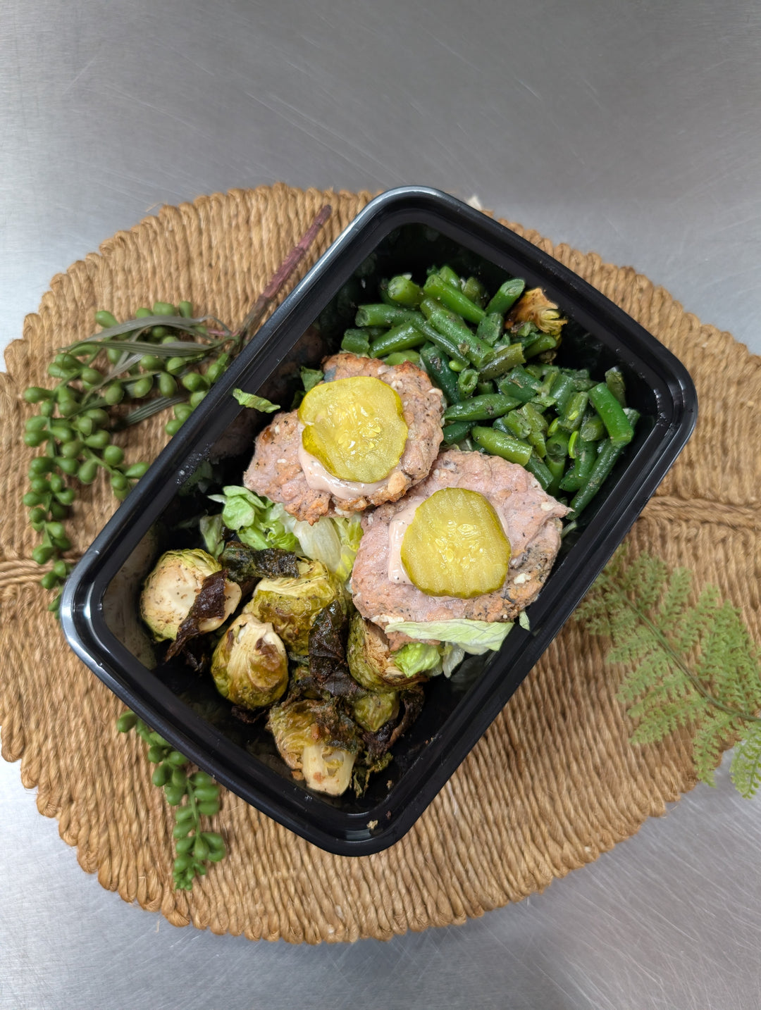 "Big Mac" Bites - Turkey, w/ Crispy Brussels (low carb, paleo)