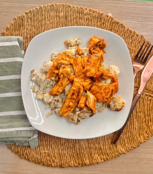 Buffalo Chicken Cauli Mac  (low carb/paleo/whole 30)