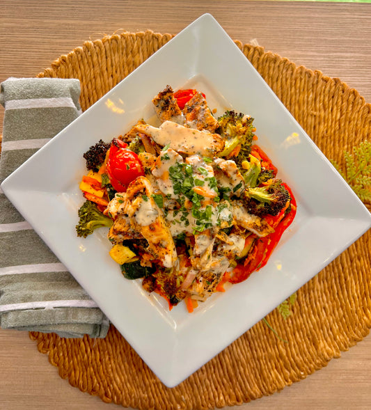 Chef Andrew's Special: Rustic Chicken Primavera w/ Garlic Sauce