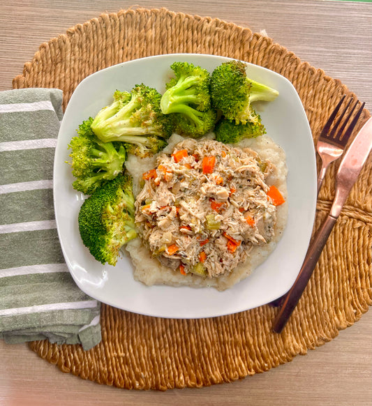 Chicken Pot Roast over Cauli Mash (low carb/ paleo/ whole 30)
