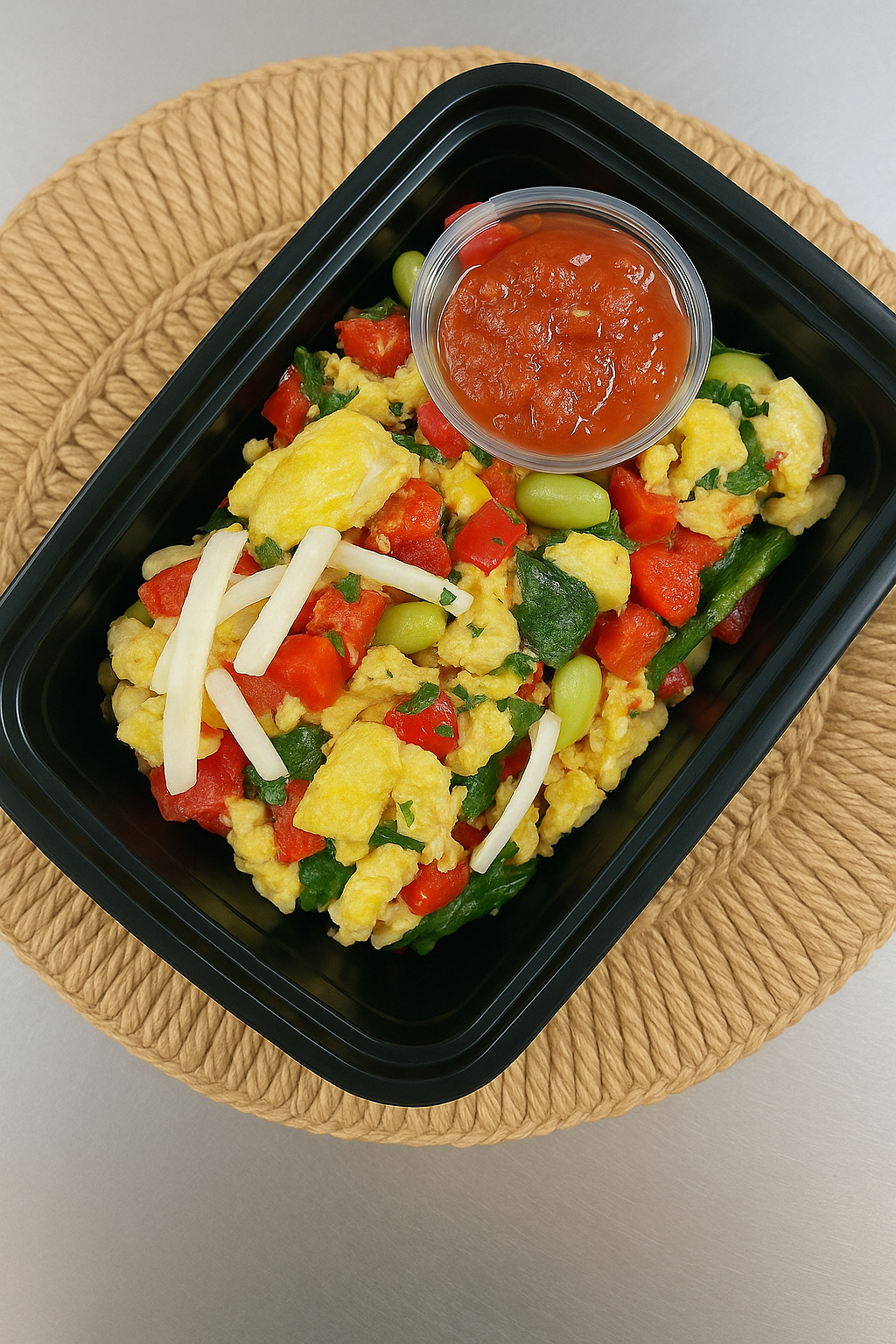 NEW! Scrambled Eggs w/ Local Veggies & Salsa Side Cup
