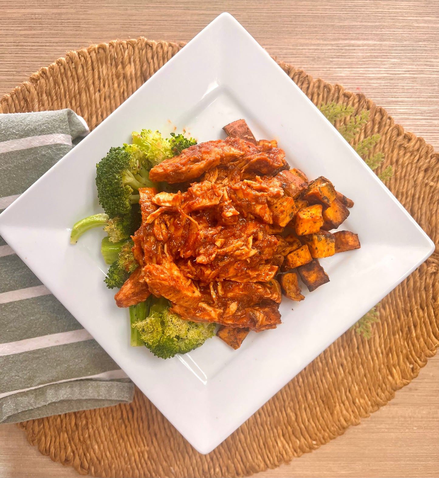 BBQ Chicken w/ Roasted Sweet Potato's and Broccoli