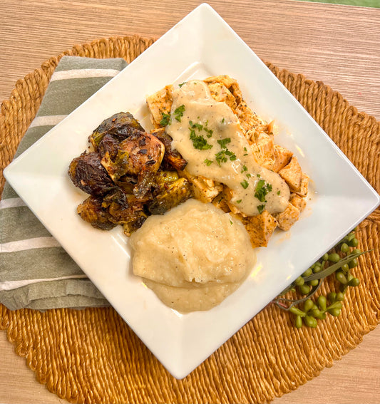 Chopped Chicken Piccata over Cauli Mash (low carb/ paleo / whole 30)