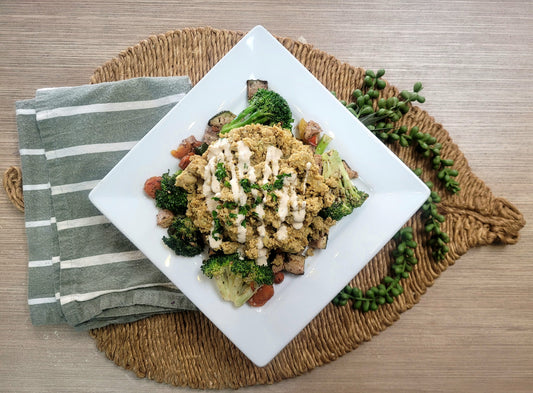 New! Mediterranean Turkey Bowl w/ Lemon Tahini (low carb/ paleo/ whole 30)