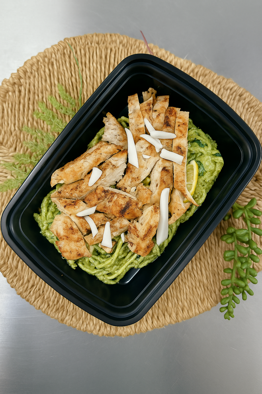 Grilled Chicken Alfredo w/ Zucchini Noodles