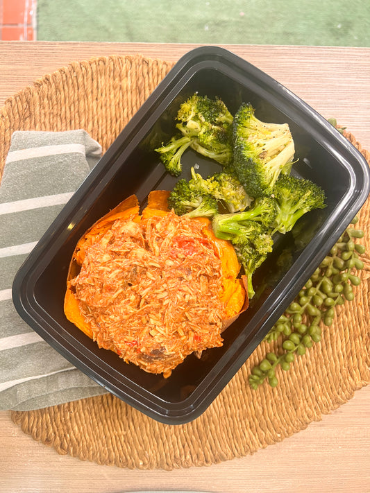 Chicken Enchilada Stuffed Sweet Potatoes